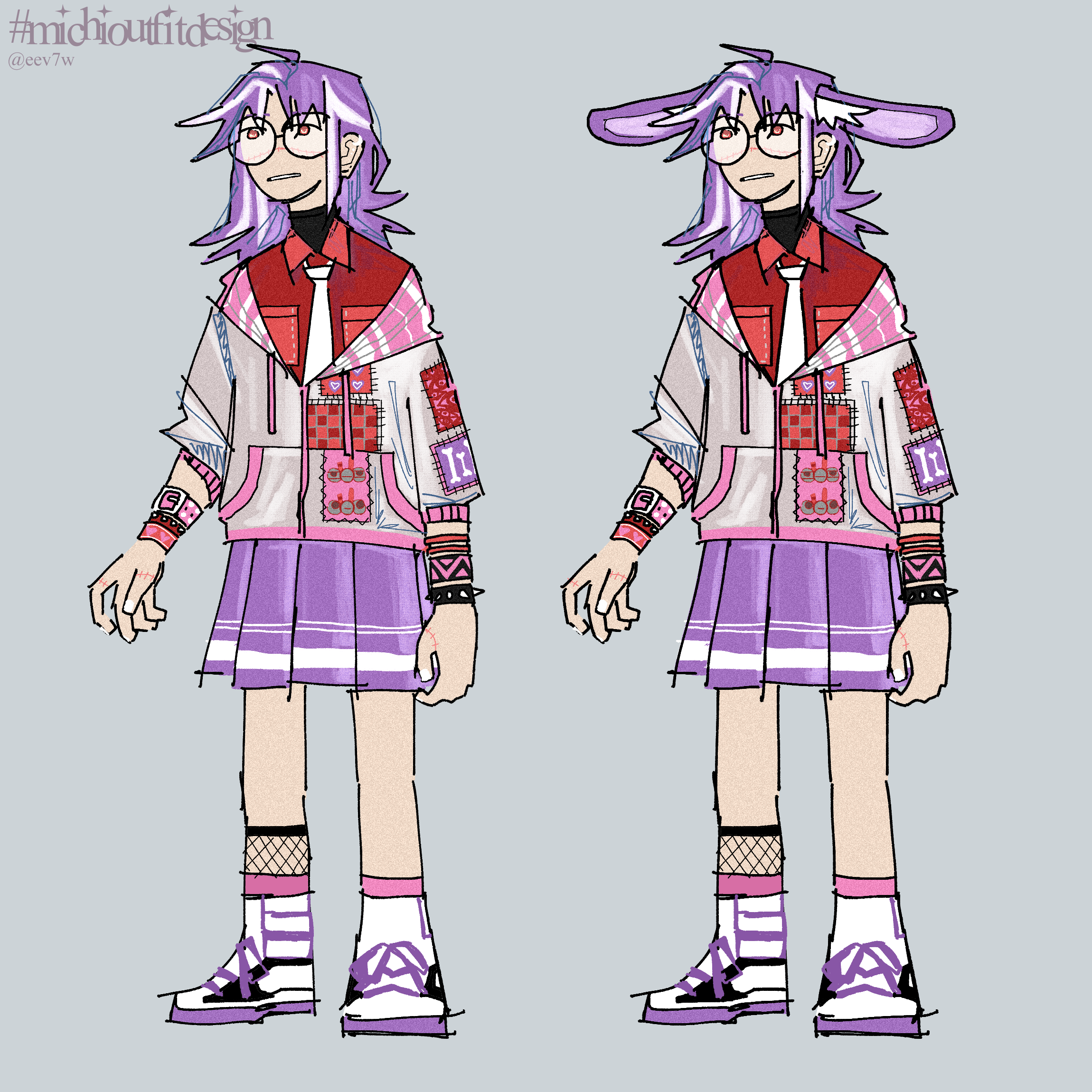 fanart of vtuber michi for an outfit design contest.
